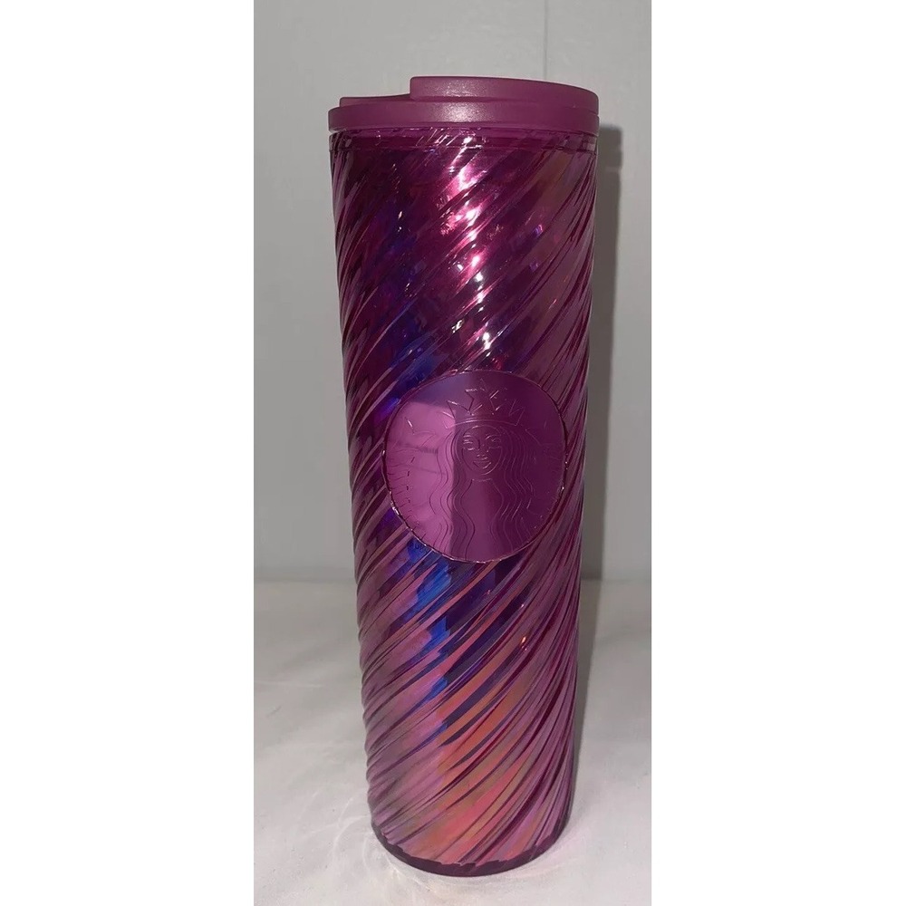 Starbucks‎ Acrylic Pink 2022 Christmas Spiral Tumbler 16oz New